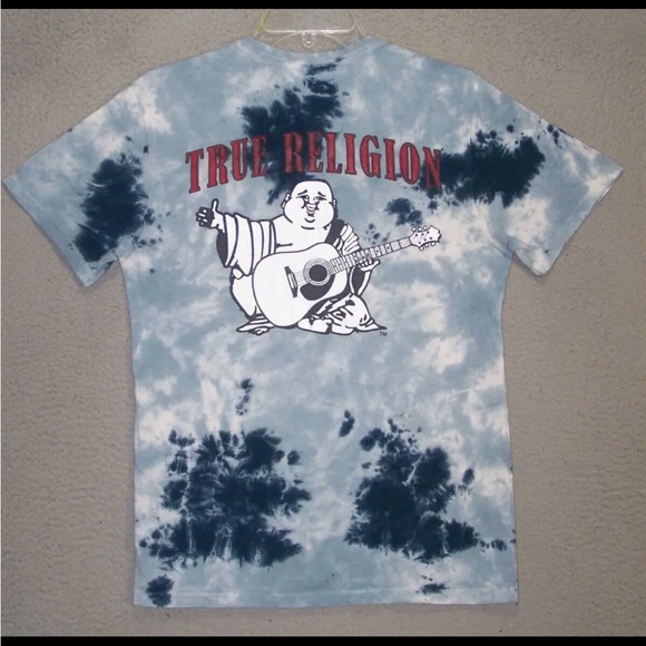 TRUE RELIGION Shirt Adult Extra Small Blue Graphic World Tour Short Sleeve Men - Picture 2 of 5